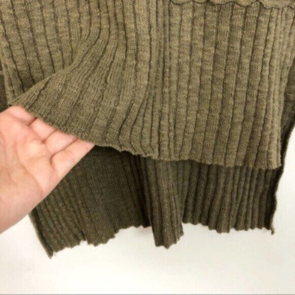 Signature 8 | Women's Green Slub Knit Hi Low Tunic Sweater Size Small - Picture 4 of 8